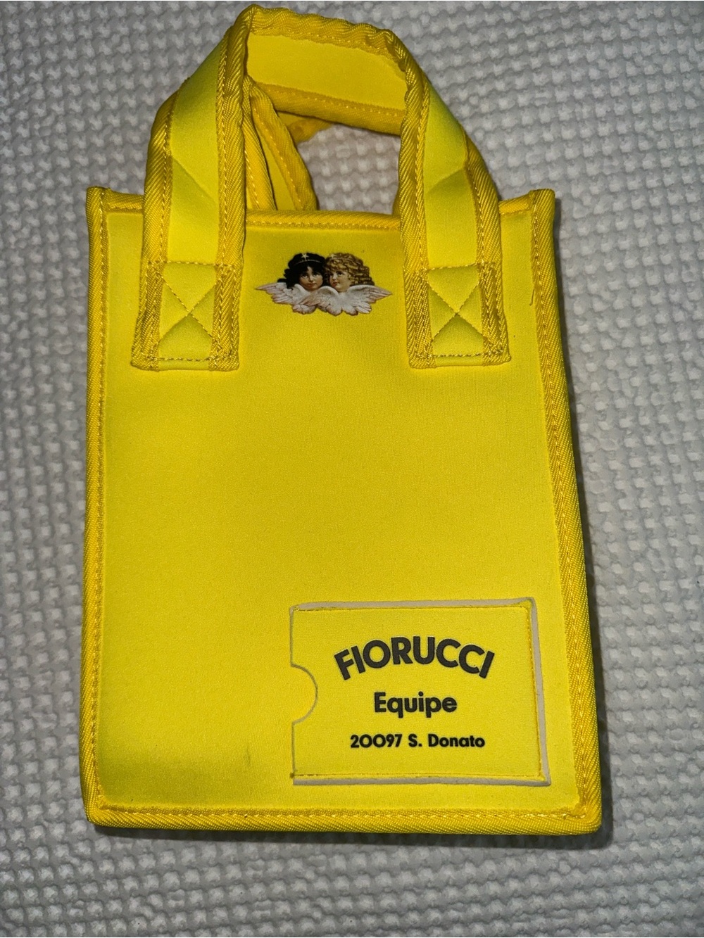Fiorucci Bright Yellow Mini Tote with Cherub Patch